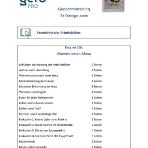 Arbeitsmaterial Gedächtnistraining - Eis Fofzeger Joren Band 1