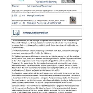 Arbeitsmaterial Gedächtnistraining – Eis Fofzeger Joren Band 2