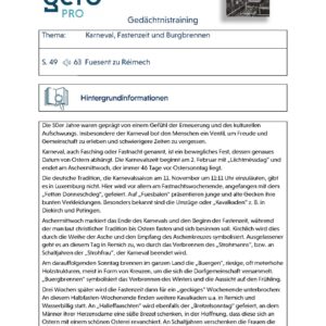 Arbeitsmaterial Gedächtnistraining – Eis Fofzeger Joren Band 3